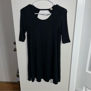 We The Free Women's Open Back Tunic Top XSmall Short Sleeve Flowy Stretch Black